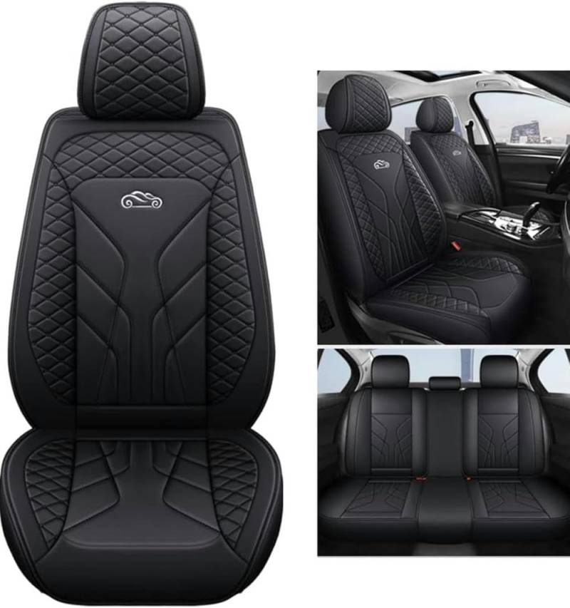 NICONC Autositzbezüge für Volvo Coupe S90 XC60 V40 S60 XC70 S40 Universe KoBenz i XC Coupe Universal-Autositzbezug, 5-teiliges Set, Schwarz von NICONC