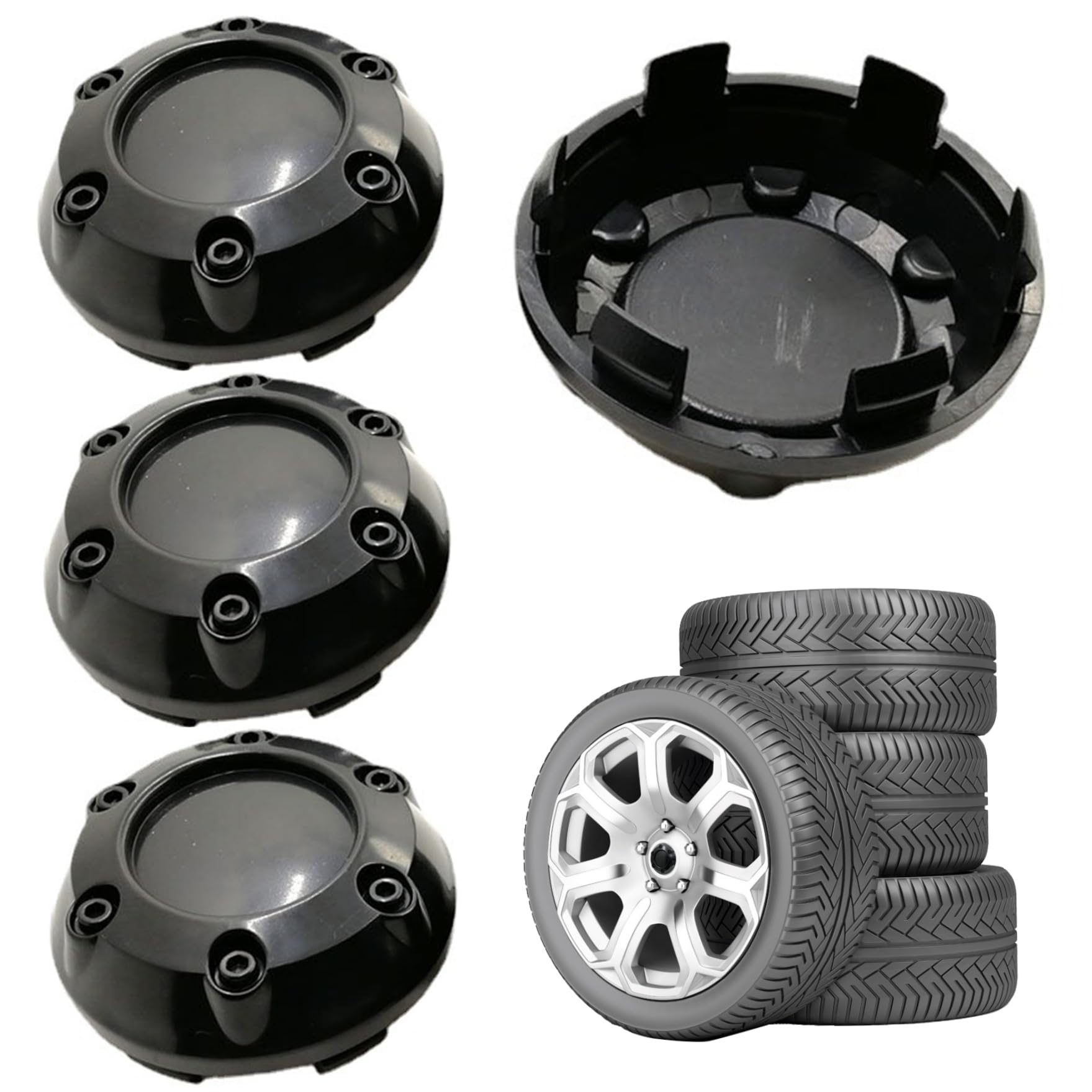 4pcs Radcenter -Kappen, 68 -mm -ABS -Autorad -Mittelkappen, multifunktionale praktische Anhänger -Radmitte -Kappen für Autobahnmitte Cap Hub, schwarze, Mittelkappen für Felgen von NIDONE