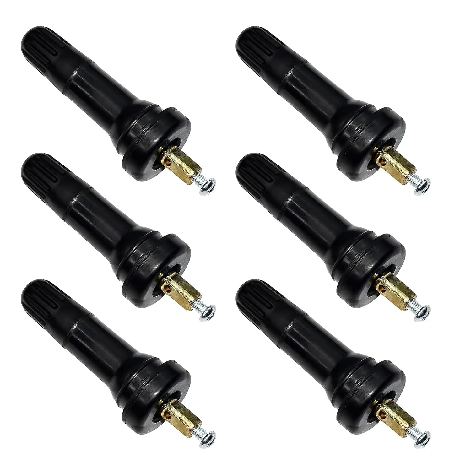 NIEEKRUN 6 Stück Ventileinsätze für TPMS/RDKS Schrader Reifendrucksensor, Autoventil Ersatz Gummiventil, Tubeless Reifenventile für Drucküberwachung von NIEEKRUN