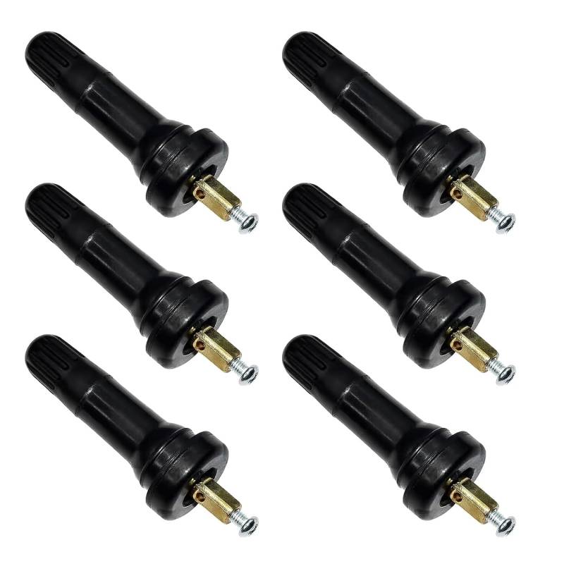 NIEEKRUN 6 Stück Ventileinsätze für TPMS/RDKS Schrader Reifendrucksensor, Autoventil Ersatz Gummiventil, Tubeless Reifenventile für Drucküberwachung von NIEEKRUN