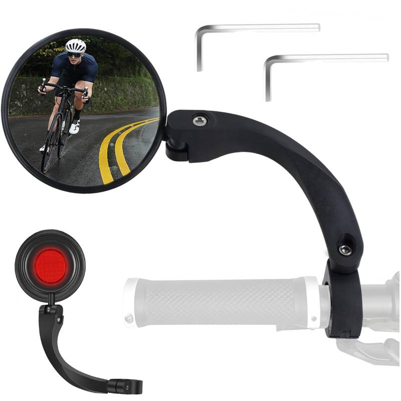 NIEEKRUN Fahrradspiegel für Lenker - 18-26MM, Homieway Fahrradspiegel für E-bike, HD 360° Drehbar & Klappbar Fahrrad Rückspiegel, für Fahrräder, Mountainbikes, E-Bikes, Rennräder (Eine Packung) von NIEEKRUN