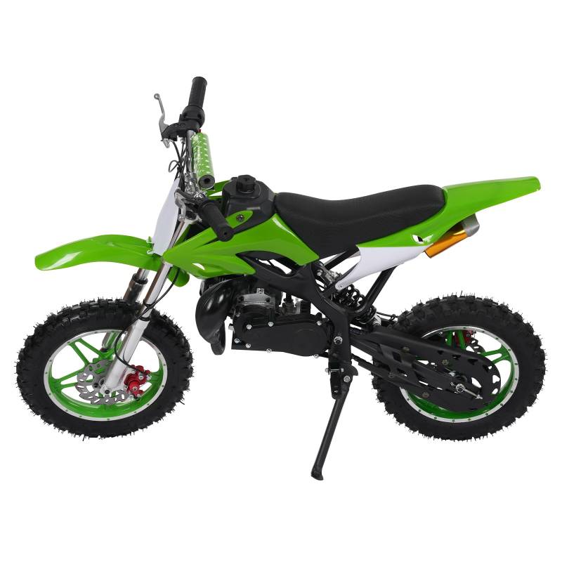 49ccm Dirt Bike Dirtbike 2 Takt motor Pocketbikes 50/60km/h Kinder Motorrad Kinder Cross Motorrad 8/10 Zoll 49cc Pocket Bike Benzin 1.8L Tankinhalt Crossbike Pitbike (Grün, 10 ZOLL) von NIGORIY