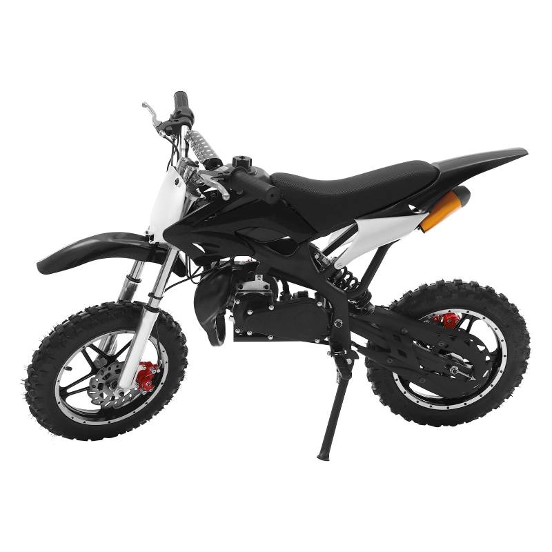 49ccm Dirt Bike Dirtbike 2 Takt motor Pocketbikes 50/60km/h Kinder Motorrad Kinder Cross Motorrad 8/10 Zoll 49cc Pocket Bike Benzin 1.8L Tankinhalt Crossbike Pitbike (Schwarz, 10 ZOLL) von NIGORIY