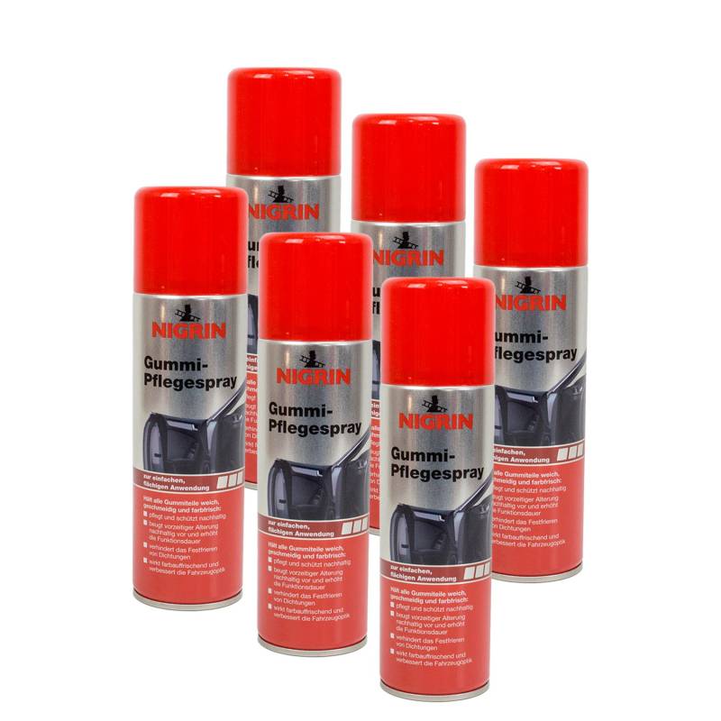 NIGRIN 6X 74056 Gummi-Pflegespray 300 ml von NIGRIN