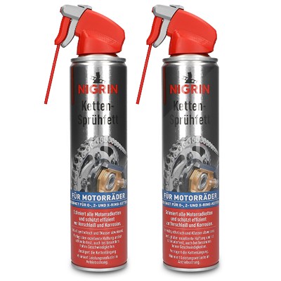 Nigrin 2x 400 ml MOTOR-BIKE Ketten-Sprühfett Dry Lube transparent [Hersteller-Nr. 73888] von NIGRIN