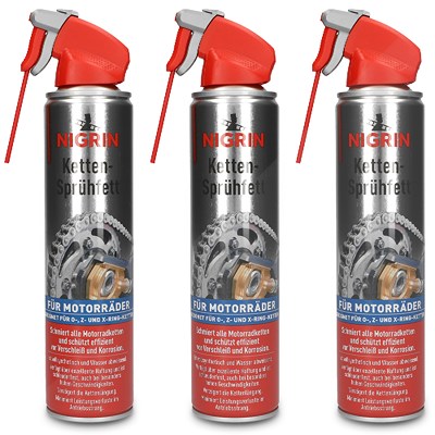 Nigrin 3x 400 ml MOTOR-BIKE Ketten-Sprühfett Dry Lube transparent [Hersteller-Nr. 73888] von NIGRIN