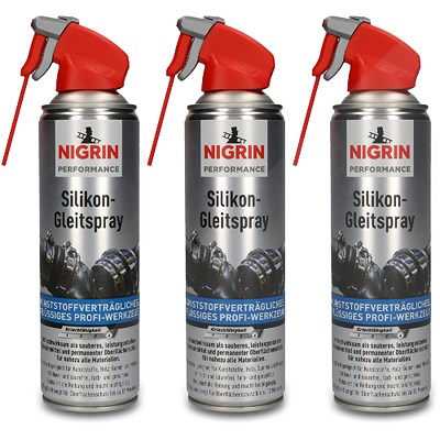 Nigrin 3x 500 ml PERFORMANCE Silikon-Gleitspray [Hersteller-Nr. 72241] von NIGRIN