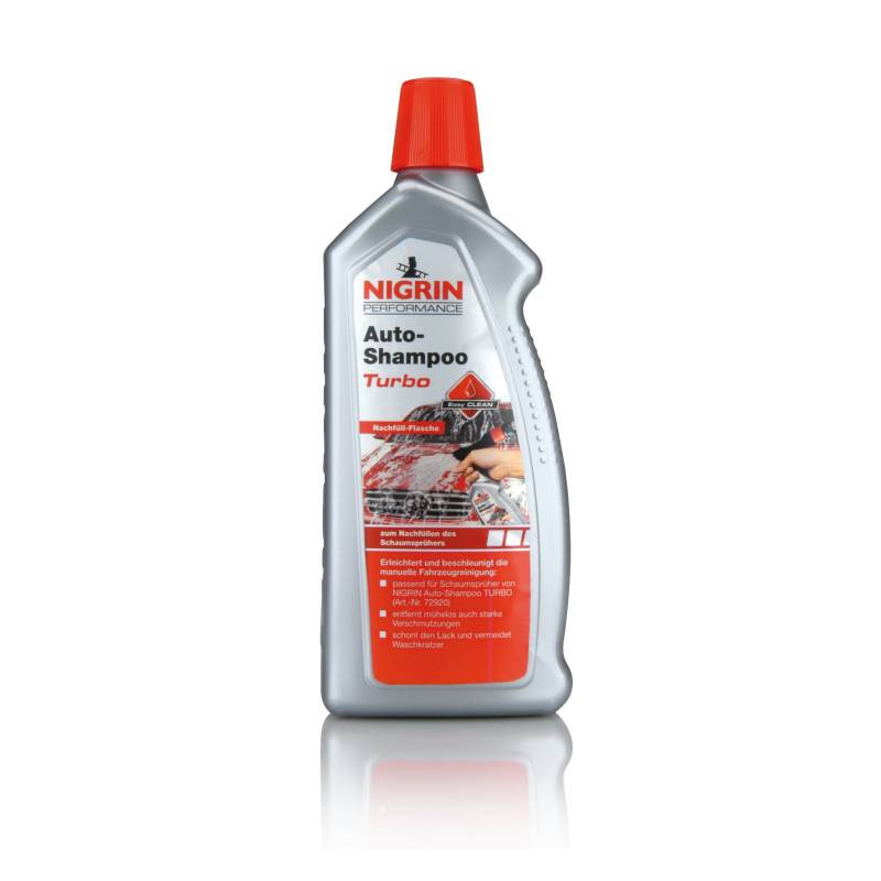 NIGRIN 72921 Turbo Shampoo Nachfüllflasche, 1 L von NIGRIN