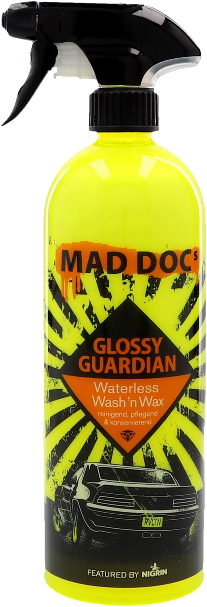 NIGRIN MAD DOCs Detailer Waterless Wash 'n Wax, Reinigung, Pflege und Konservierung, für Innen- und Außenbereich, wasserlose Reinigung, 0,75 Liter, weiß von NIGRIN