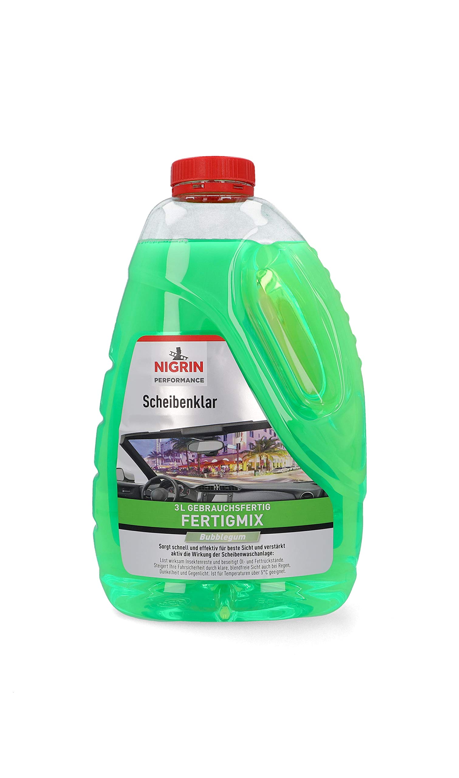 NIGRIN Performance Scheibenklar Sommer Fertigmix 3 Liter, gebrauchsfertig, mit BubbleGum Duft von NIGRIN