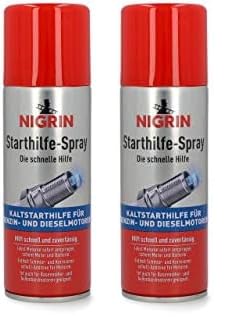 NIGRIN Starthilfespray, 200 ml, Kaltstarthilfe für Benzin- und Dieselmotoren, mit Schmier- und Korrosionsschutz-Additiven (Packung mit 2) von NIGRIN