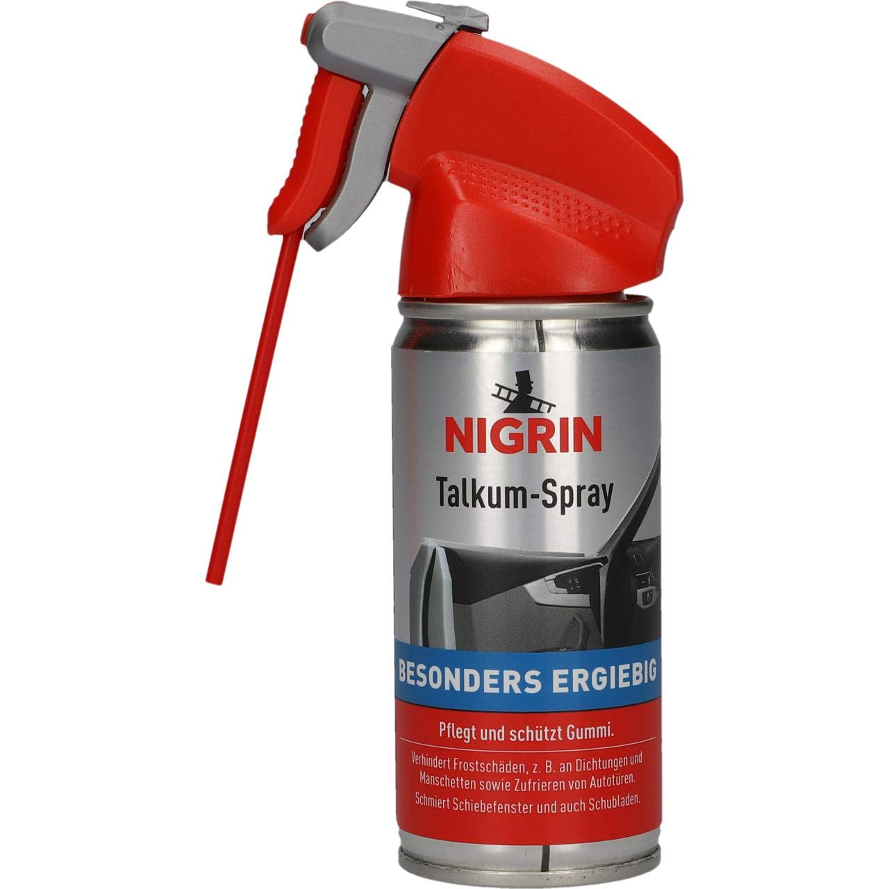 NIGRIN Talkum Spray 100 ml Sprühdose mit Funktionssprühkopf, Pflege für Gummiteile am Auto, pflegt und schützt nachhaltig von NIGRIN