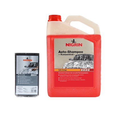 Nigrin 3 L Auto-Shampoo Konzentrat+ Universal-Autoschwamm von NIGRIN