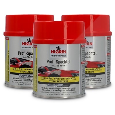 Nigrin 3x 500 g PERFORMANCE Profi-Spachtel 490g + 10g Härter [Hersteller-Nr. 72115] von NIGRIN