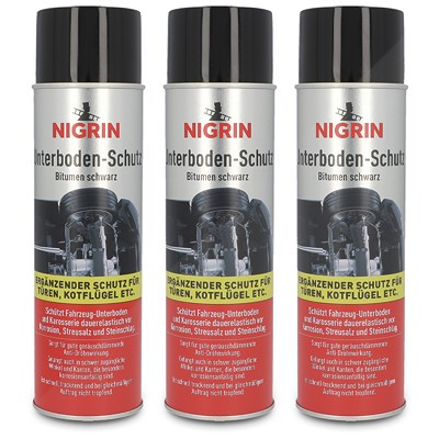 Nigrin 3x 500 ml Unterbodenschutz Bitumen schwarz [Hersteller-Nr. 74034] von NIGRIN