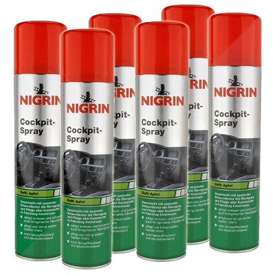 Nigrin 6x 400ml Cockpit-Spray Apfel [Hersteller-Nr. 74155] von NIGRIN