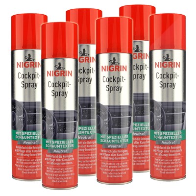 Nigrin 6x 400ml Cockpit-Spray Neutral [Hersteller-Nr. 74156] von NIGRIN