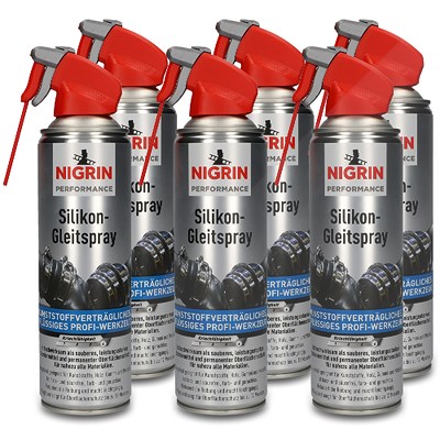 Nigrin 6x 500 ml PERFORMANCE Silikon-Gleitspray [Hersteller-Nr. 72241] von NIGRIN