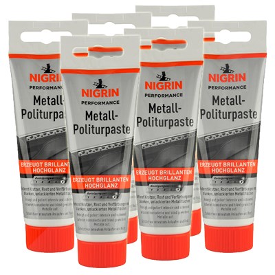 Nigrin 6x 75ml Performance Metall-Politurpaste [Hersteller-Nr. 74028] von NIGRIN