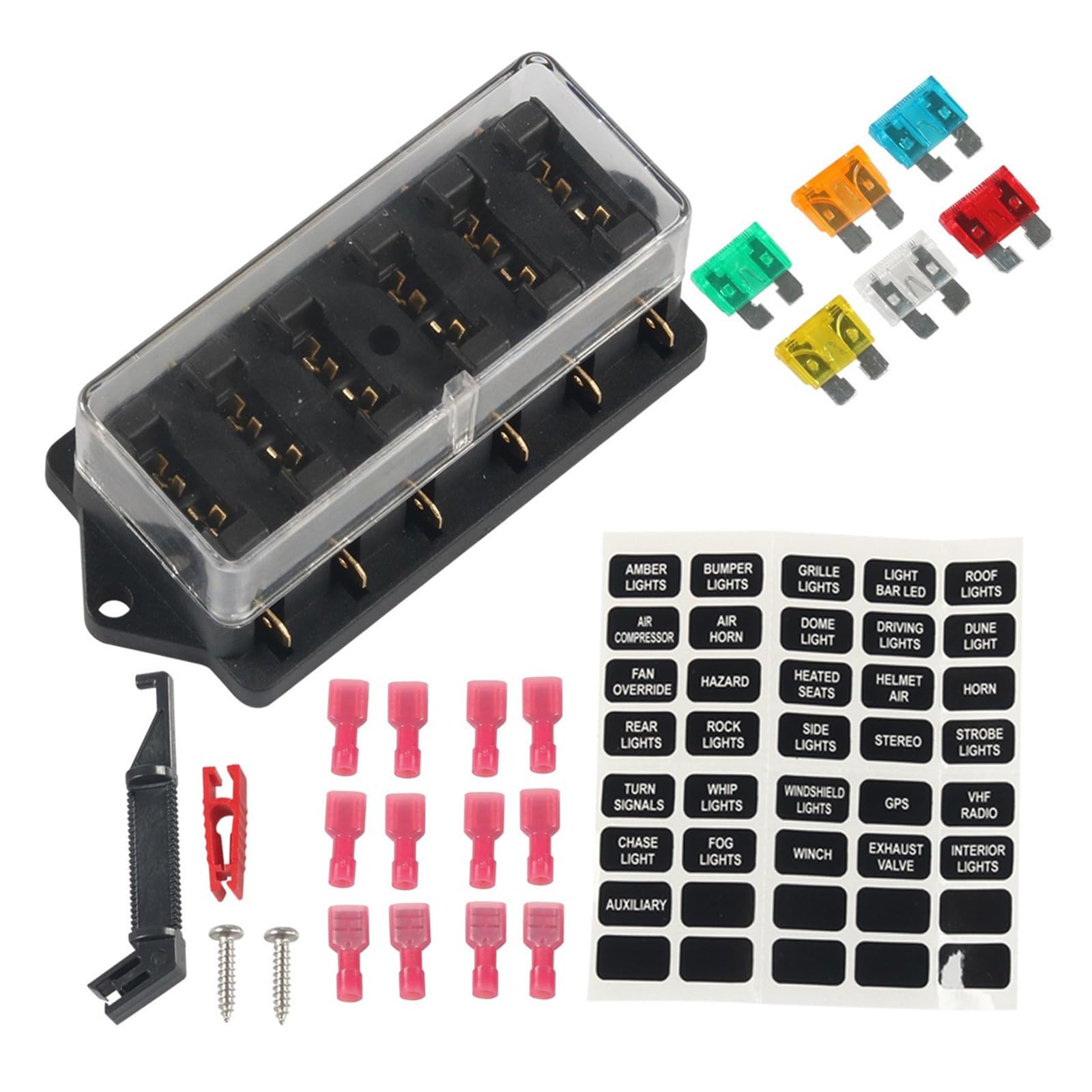 NIHUIFA - 4 bis 12 Wege Sicherungskasten 32V Sicherungsblockkreis mit Bus Sicherungskasten für Auto 12V/24V von NIHUIFA