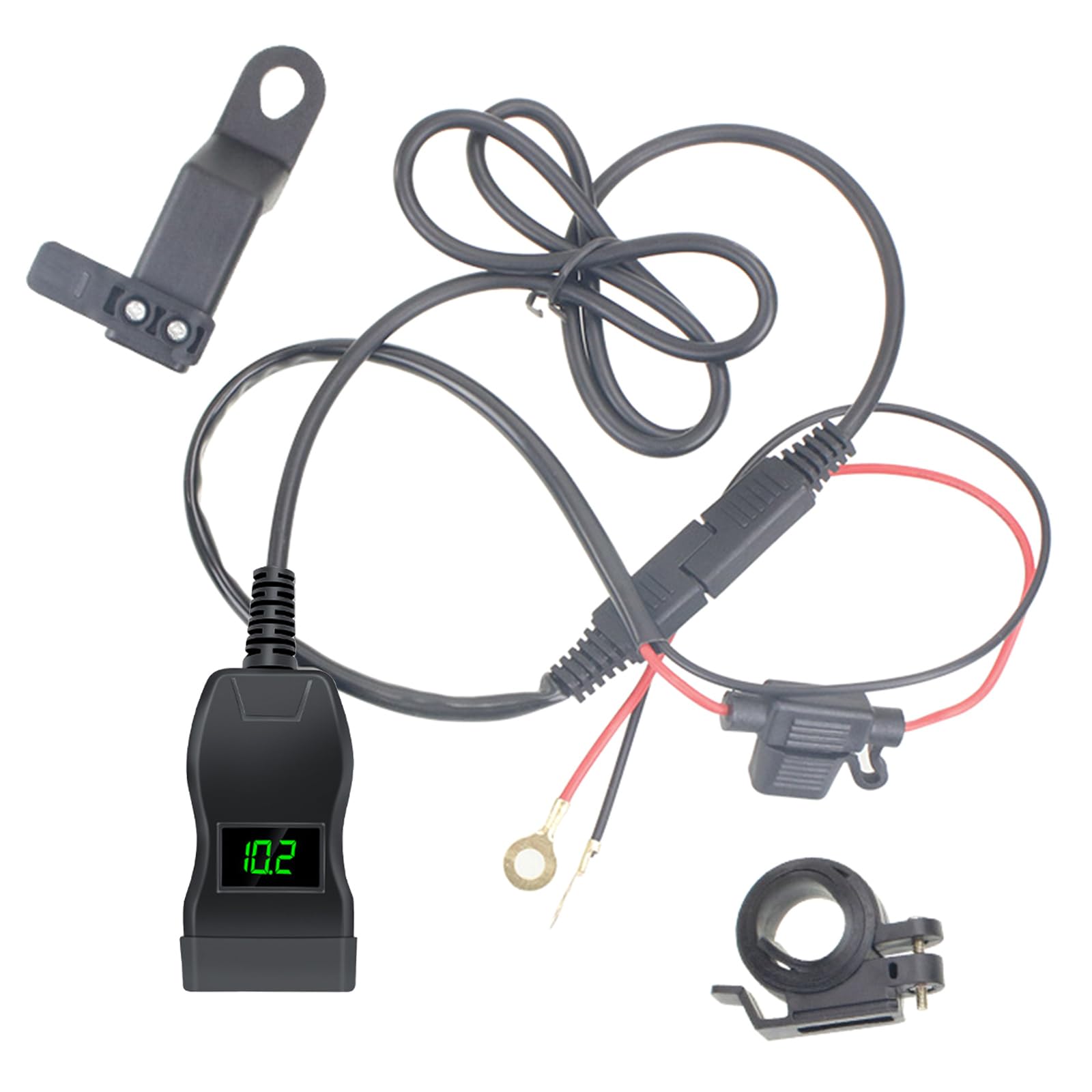 NIHUIFA Motorrad USB Quick Charge3.0 USB Motorrad Telefon mit Voltmeter & ON/OFF von NIHUIFA