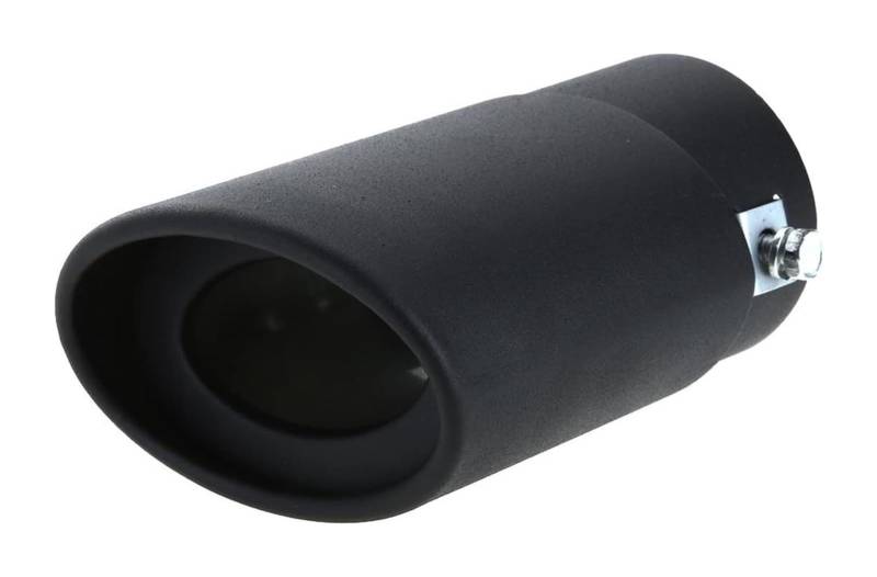 Auto Auspuff Endrohr Auspuffspitze 58 mm Universal-Edelstahl-Auto-Auspuffrohr Schalldämpferspitze Einzelauslass-Endrohr Auspuff-Endrohr(Schwarz) von NIKISO