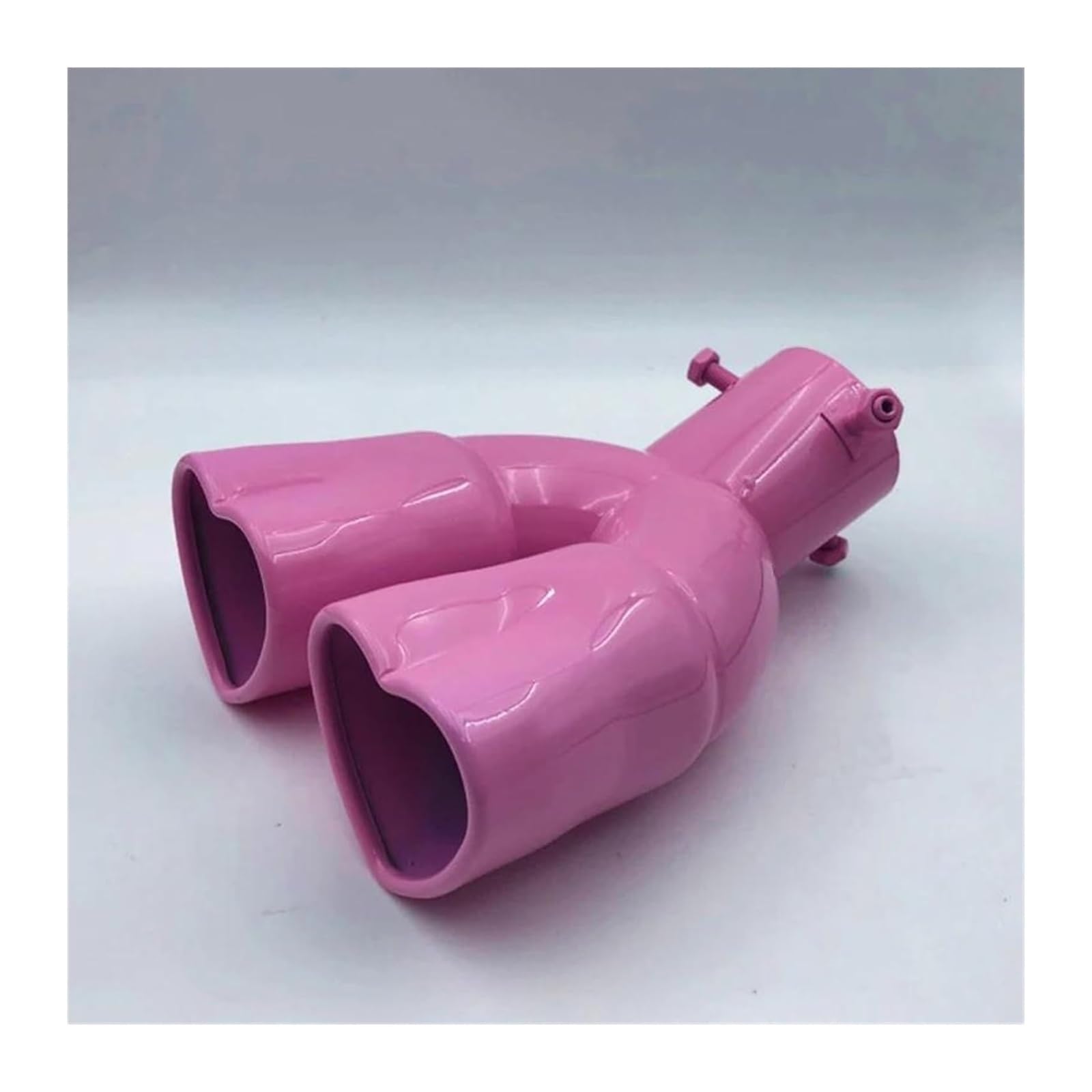 Auto Auspuff Endrohr Auto Auspuff Endrohr Spitze Auto Herz Form Stil Doppel Outlet Auspuff Rohr Hinten Auspuff Tipps Schalldämpfer Schwanz(Pink bent) von NIKISO