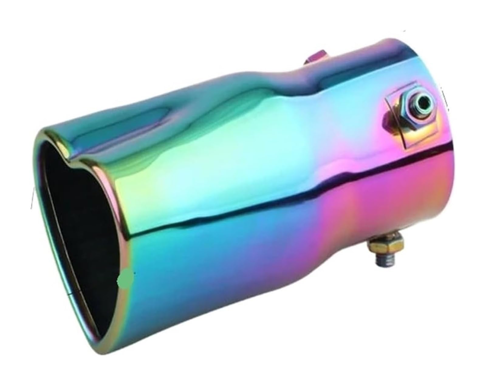 Auto Auspuff Endrohr Auto-Auspuffrohr-Endrohrspitze 2,5-Zoll-Edelstahl Silberfarben Bunte Auspuffspitzen Schalldämpfer-Endrohr Herzform-Stil(Colorful straight) von NIKISO