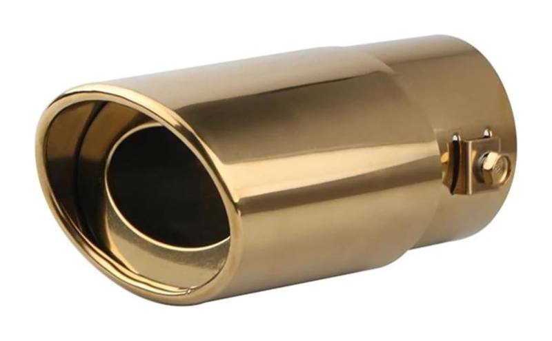 Auto Auspuff Endrohr Auto-Auspuffrohr-Endrohrspitze Universeller Auto-Auspuff Runder Schalldämpfer Heckverkleidung Auto-Auspuffschalldämpfer Rohreinlass 1,5–2,75 Zoll(63mm Golden straight) von NIKISO