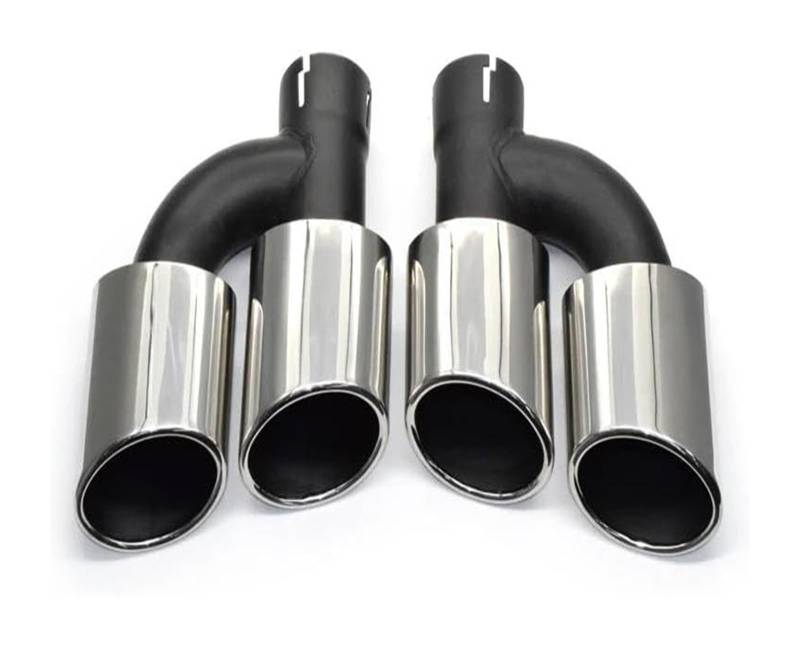 Auto Auspuff Endrohr Für A4 A5 A6 A7 Bis Zu S4 S5 S6 S7 Schwarz Schalldämpfer Spitze 60mm Endrohr Auto Auspuffrohr Endrohr Spitze Auto Hinten Doppelauspuffrohr(Silver A) von NIKISO