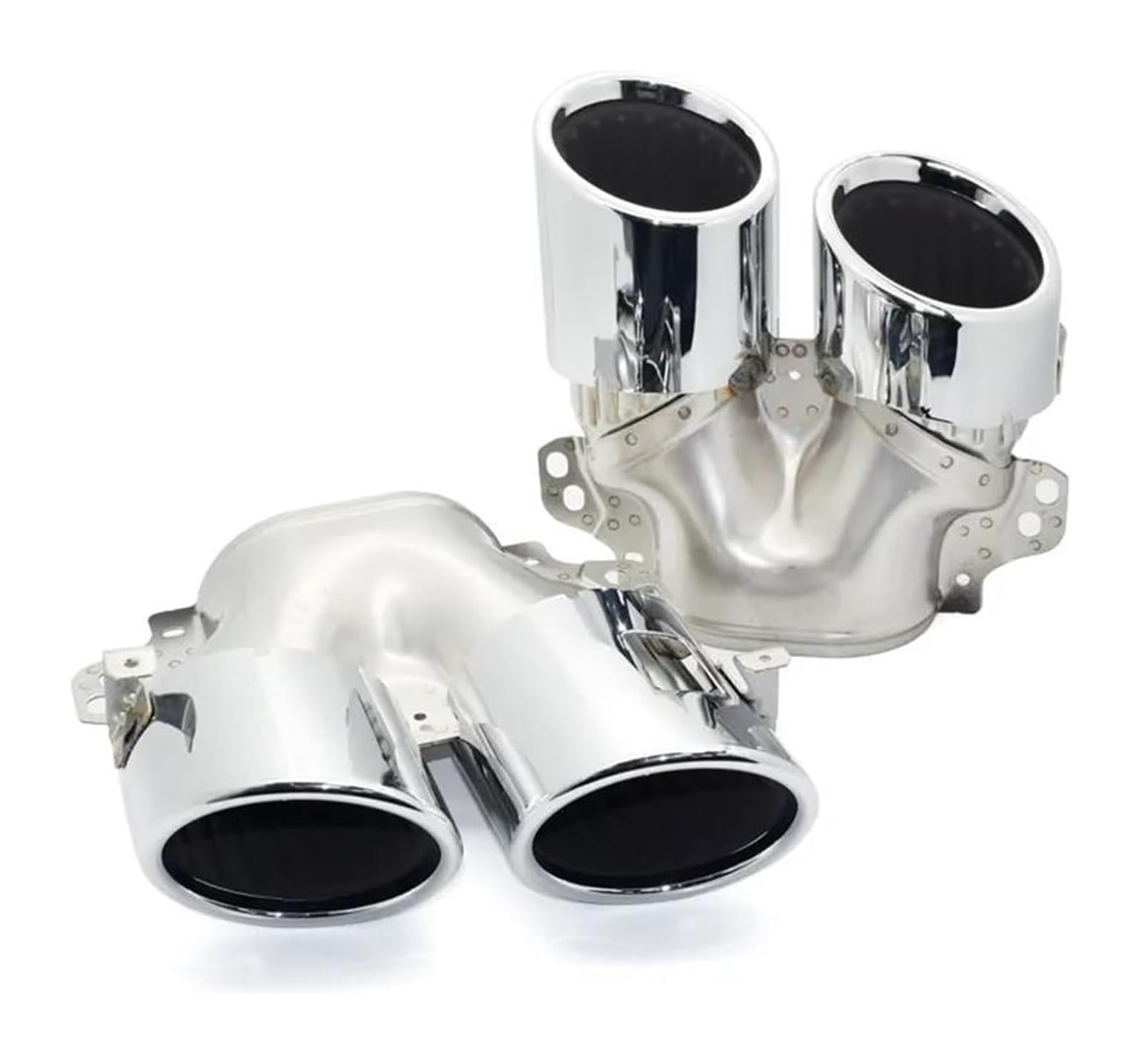 Auto Auspuff Endrohr Für B&enz Für X247 Für GLB35 Für A45S 2020 Heckstoßstange Schalldämpfer Auspuffspitzen Rohrdüse Auspuffspitzen Auspuffendrohr(Silver Exhaust) von NIKISO