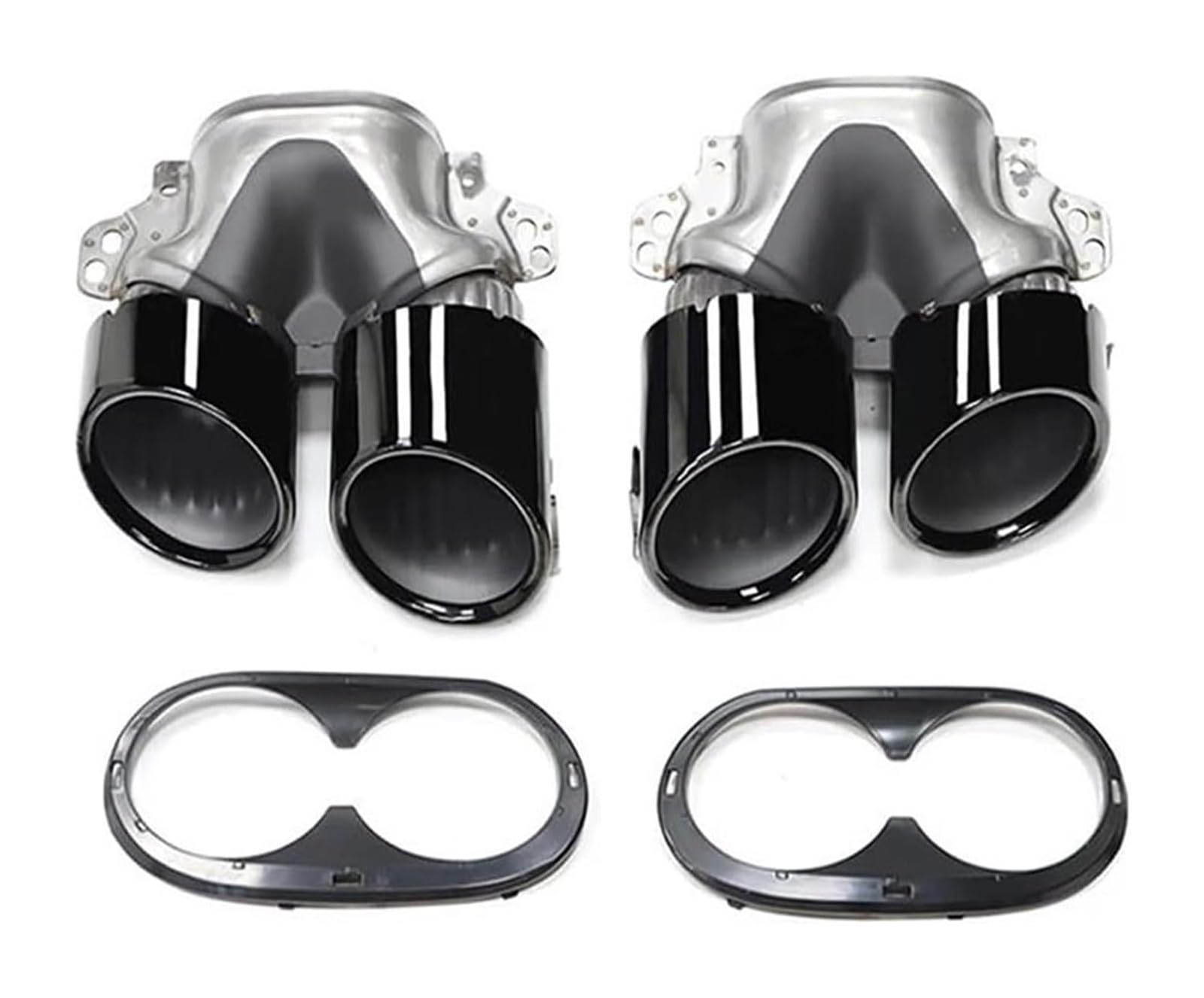 Auto Auspuff Endrohr Für M&ercedes Für B&enz A-Klasse W177 A35 A200 A180 A45 Heckstoßstange Schalldämpfer Header Abgasanlage Heckkehle Quad Auto Auspuffspitze(Black B) von NIKISO