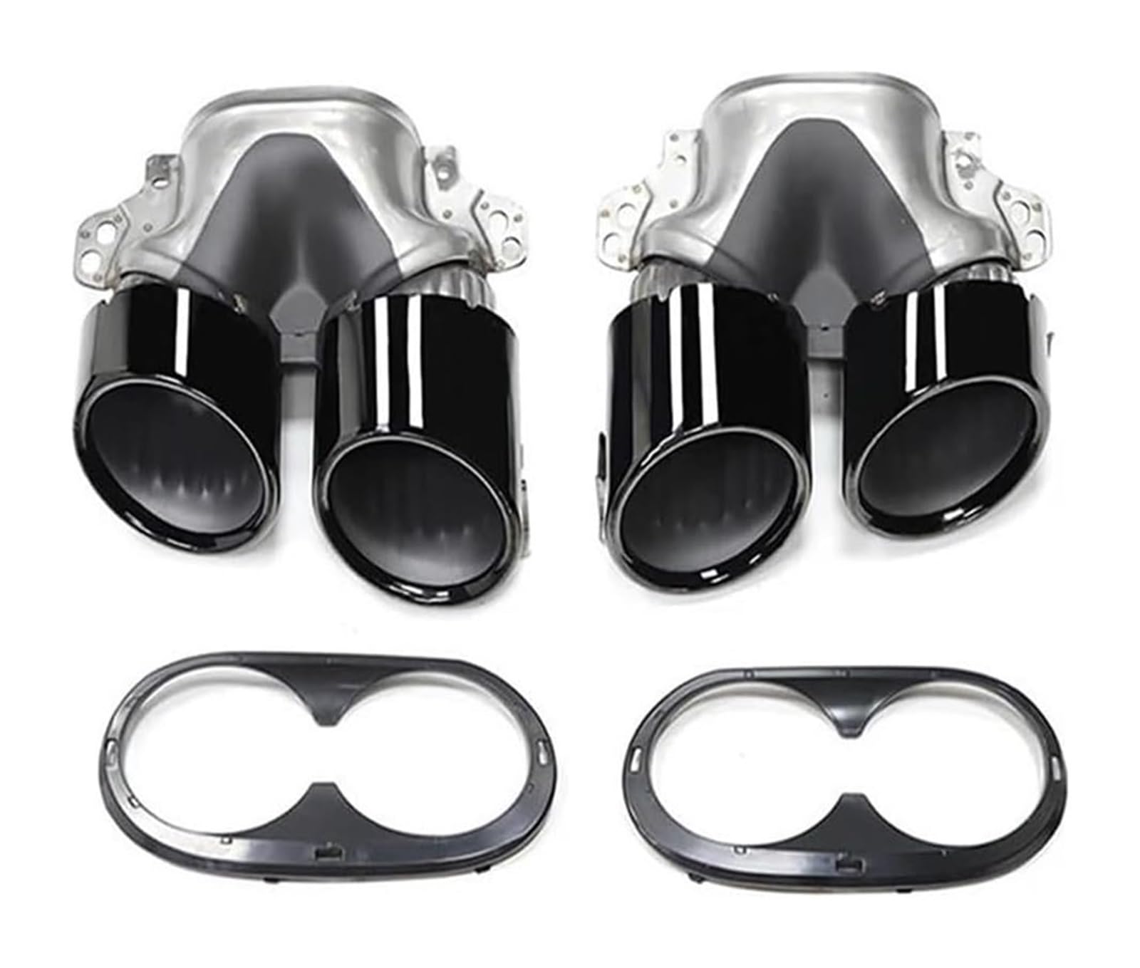 Auto Auspuff Endrohr Für M&ercedes Für B&enz A-Klasse W177 A35 A200 A180 A45 Quad-Auto-Auspuffspitze Heckkehle Heckstoßstange Schalldämpfer Header Abgasanlage(Black B) von NIKISO