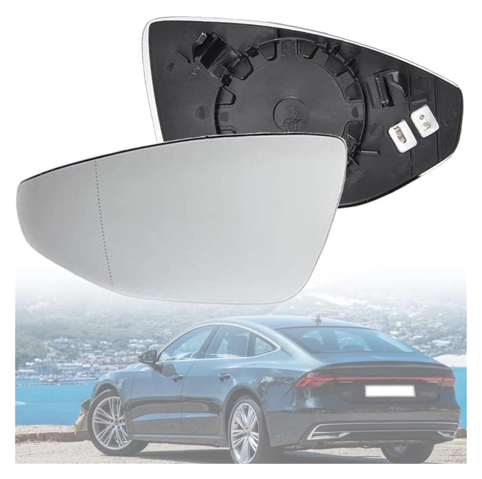 Car Rückspiegelglas Für A6 A7 A8 2018-2023 Links Rechts Rückspiegel Beheizte Auto Seite Flügel Spiegel Ersatz Glas Auto Rückspiegel(Left) von NIKISO