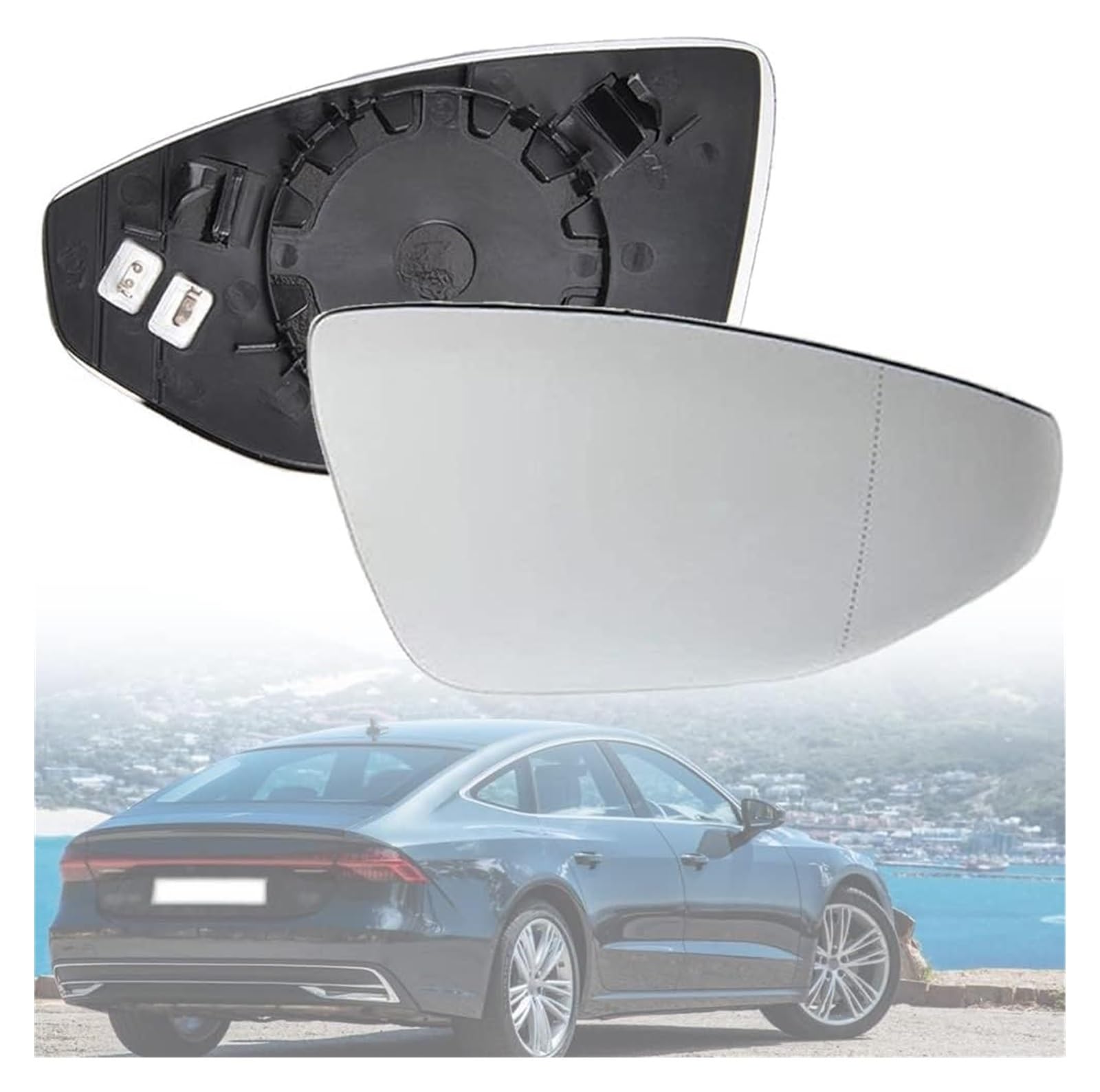 Car Rückspiegelglas Für A6 A7 A8 2018-2023 Links Rechts Rückspiegel Beheizte Auto Seite Flügel Spiegel Ersatz Glas Auto Rückspiegel(Right) von NIKISO