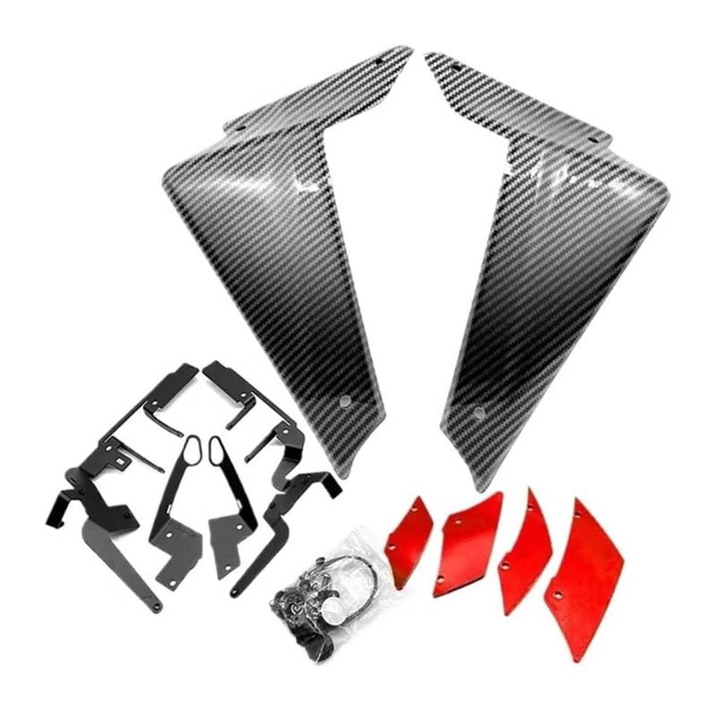 Für Y&amaha Für MT-09 SP Für MT09 Für MT 09 2021-2023 Motorrad Sport Downforce Seitenspoiler Aerodynamischer Windflügelabweiser Motorrad Seitenverkleidung(Carbon Look-Red) von NIKISO