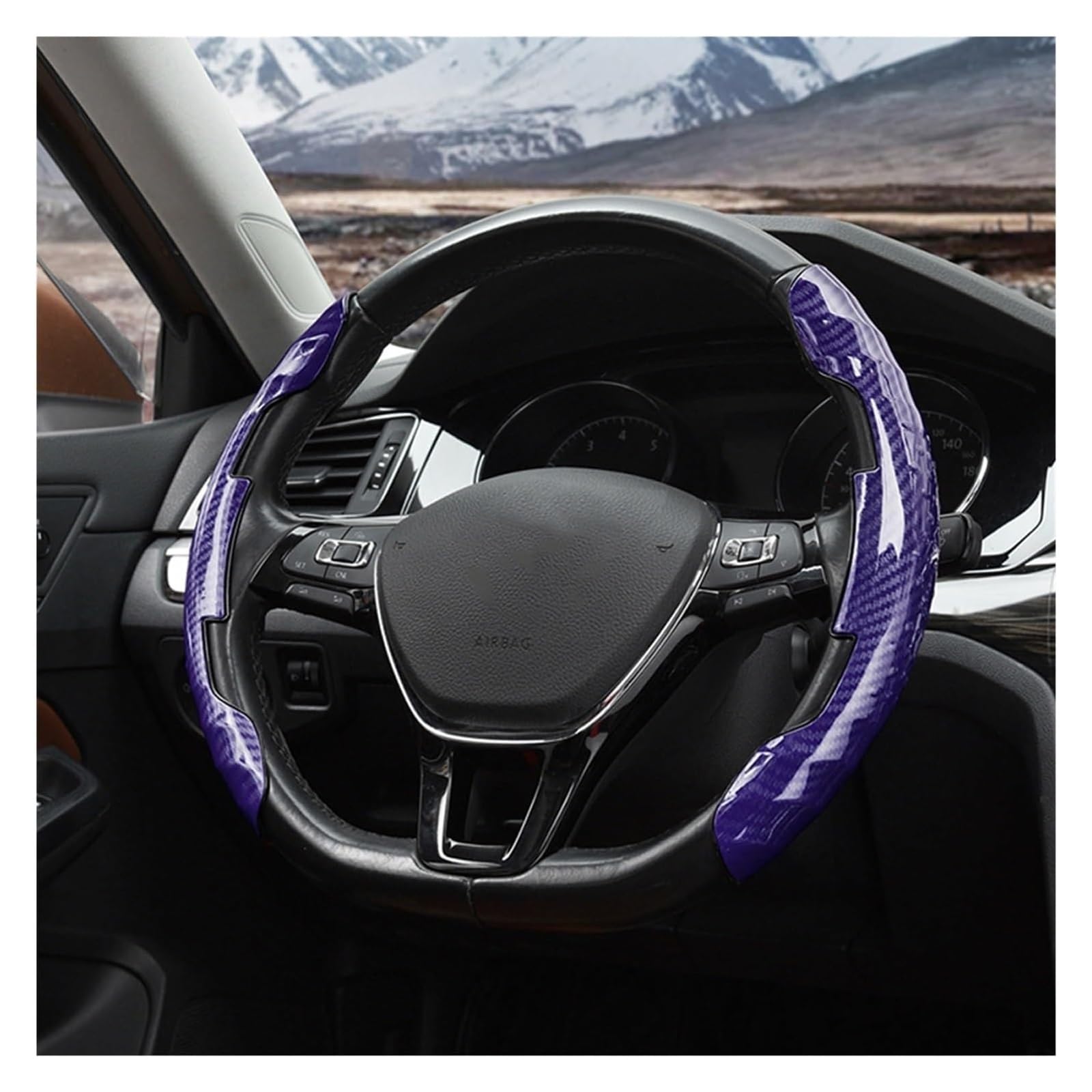 Lenkradabdeckung Für Auto Carbon Fiber Auto Lenkrad Abdeckung rutschfeste rutschfeste Schutzhülle Zubehör Lenkrad Schutz(Upgraded Purple) von NIKISO