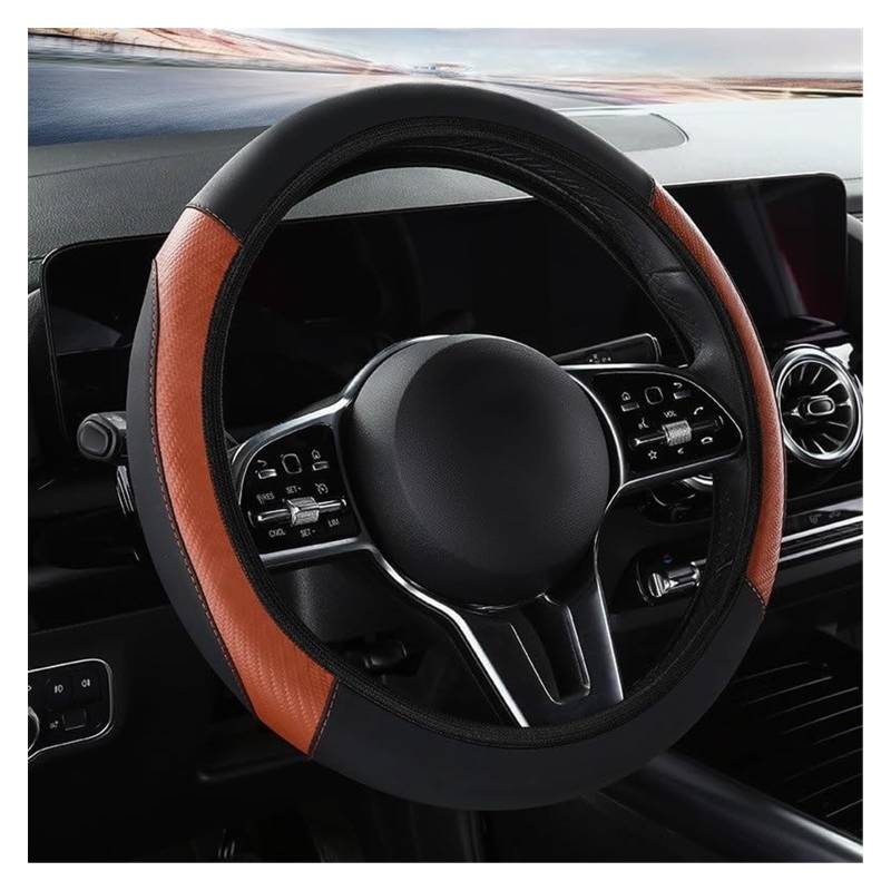 Lenkradabdeckung Für Isuzu Alle Modelle Für JMC Für D-MAX Für Mu-X Auto-Styling Universal-Lenkradabdeckung Lenkradschutz(Black Orange) von NIKISO