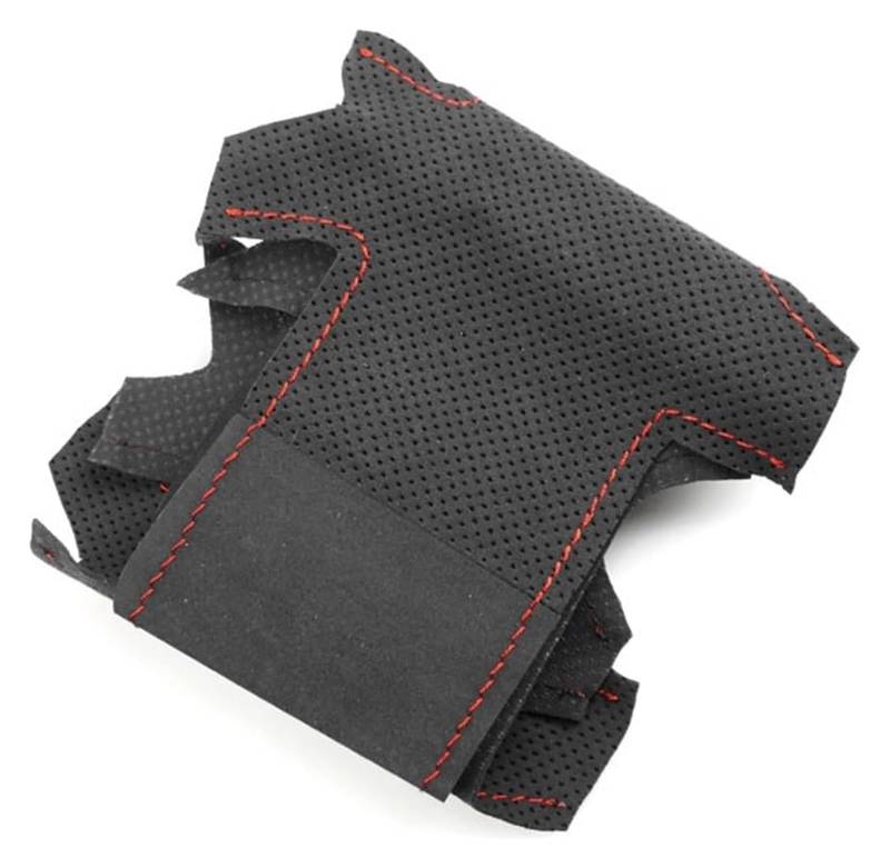 Lenkradabdeckung Für X5 E70 2006-2013 Autoinnenraum Handgenähtes Lenkrad Wildleder Lederbezug Zierbezug Lenkradschutz(Black-red line) von NIKISO