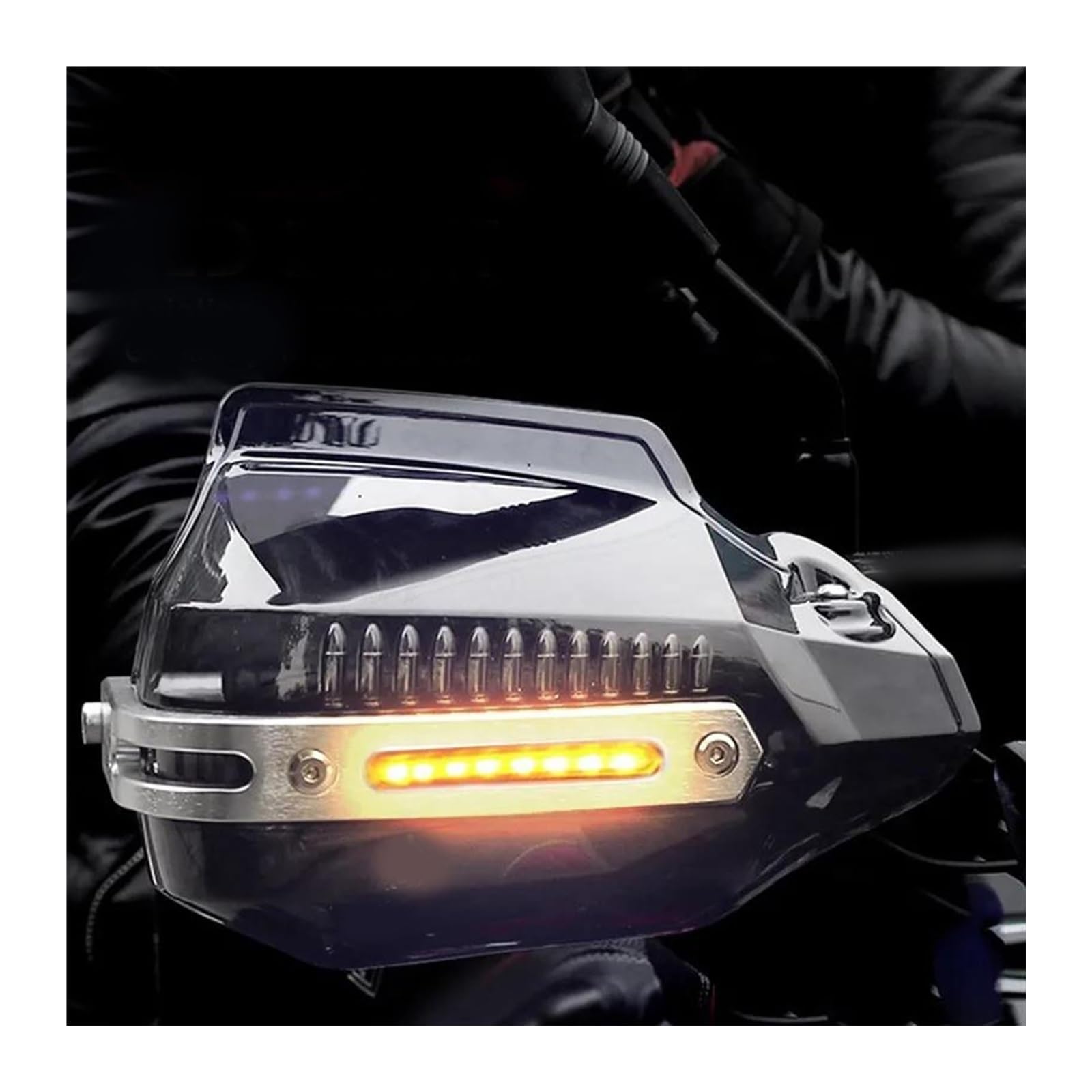 Motorrad Handschutz Für A&prilia Für Tuono V4 Für Dorsoduro V4 Für Shiver Rsv4 Für Dorsoduro 750 Sr 150 Motorrad Hand Guards Handschutz Schutz Windschutzscheibe(Black-Amber Light) von NIKISO