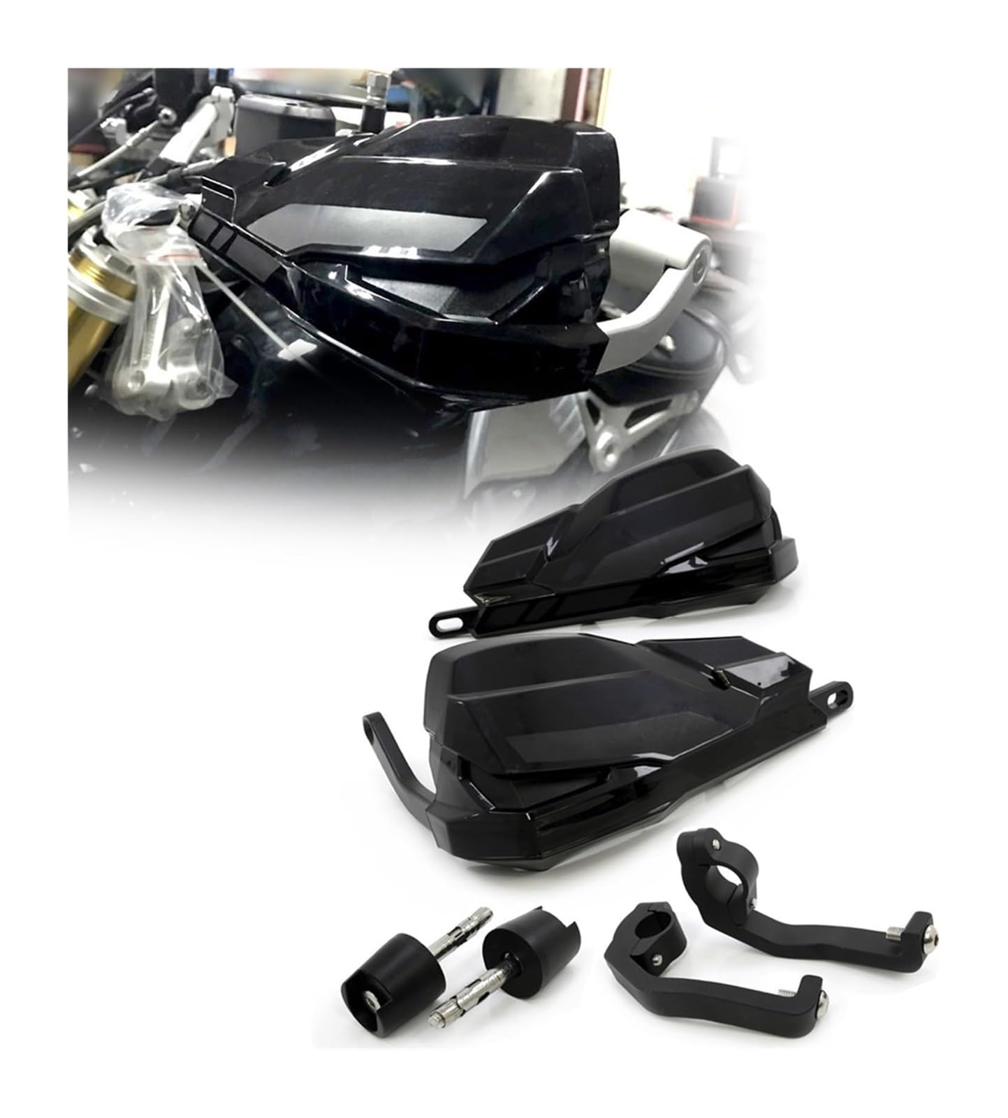 Motorrad Handschutz Für B&MW Für R NINET Für Racer 2017 2018 2019 Motorrad Wind Schild Griff Hand Guards Motocross Handprotektoren(Schwarz) von NIKISO