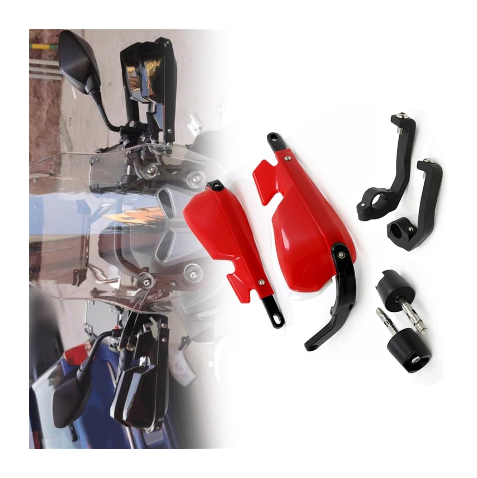 Motorrad Handschutz Für B&MW Für R Nine T 2014 2015 2016 2017 2018 2019 Handschutz Hand Lenker Griff Bar Schutz Schützen(rot) von NIKISO