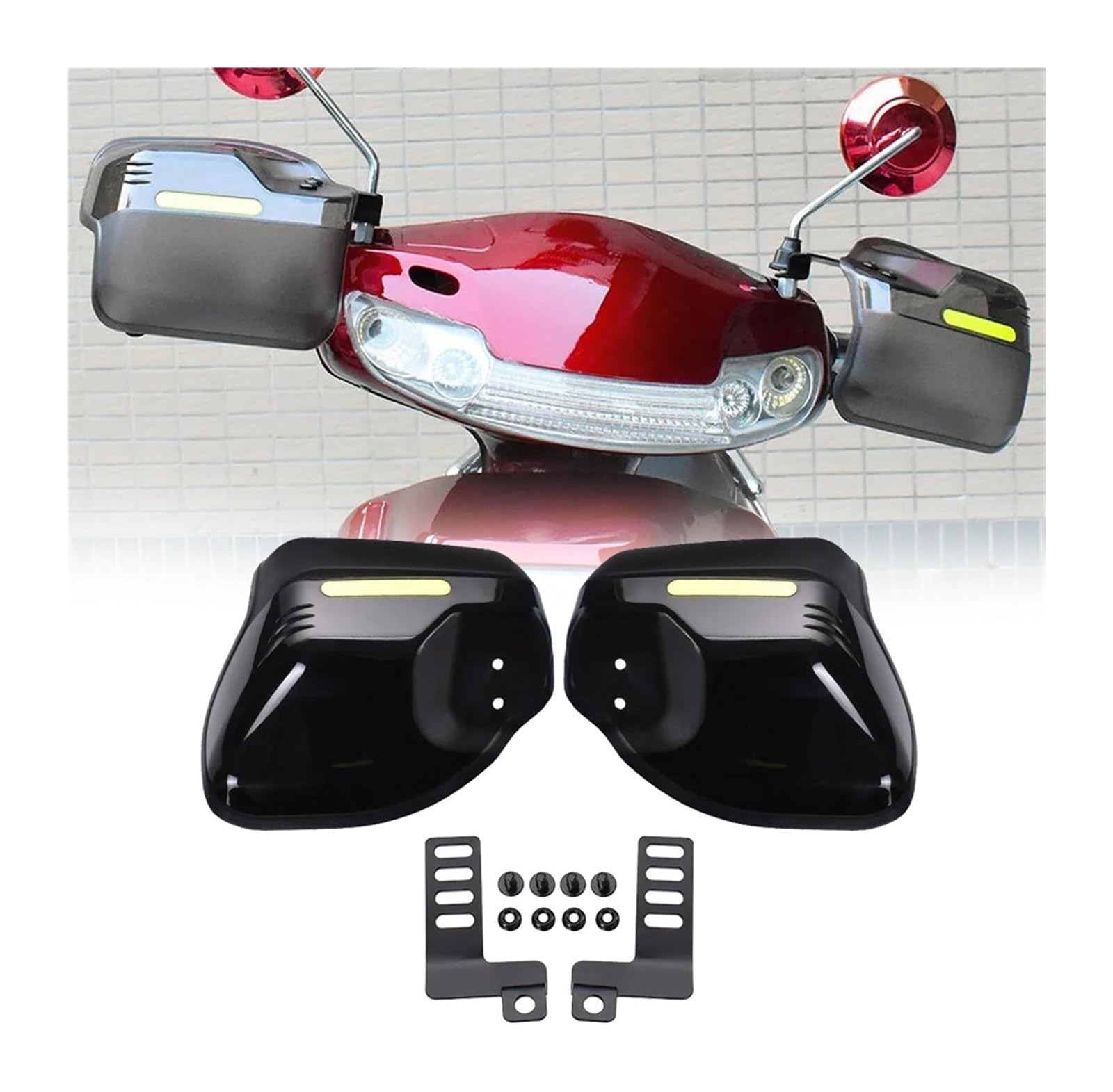 Motorrad Handschutz Für CB R650F 650F VF750 VFR800 VTR1000F CBR125R Universal Motorrad Handschutz Schild Hand Schutzfolie Windschutzscheibe(Schwarz) von NIKISO