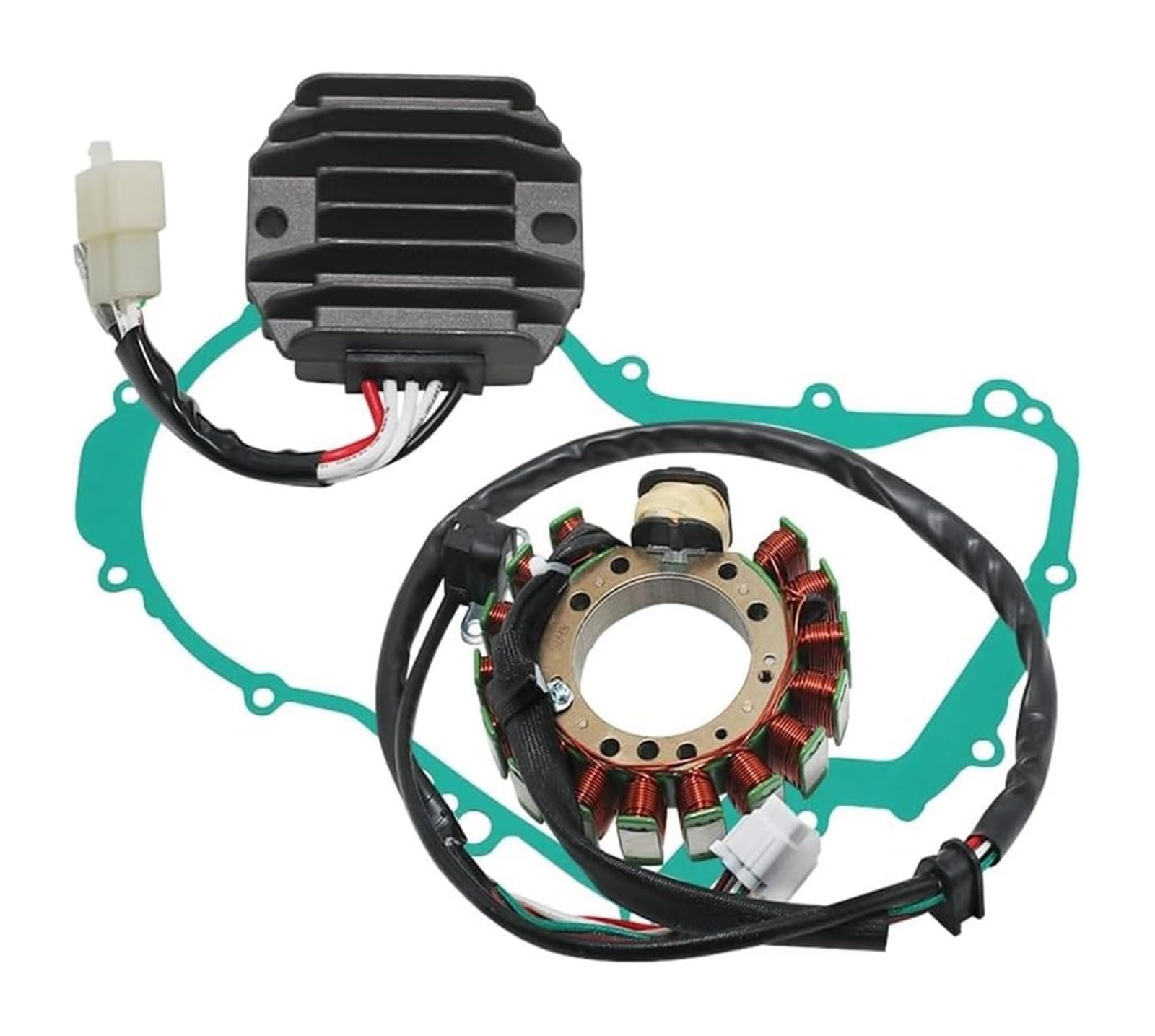 Motorradzündung Für Motorspule Für Yam&aha YFM350 YFM350FW Für Big Für Bear 350 4WD Teile Motorrad Dichtung Generator Abdeckung Stator Spule Regler Gleichrichter Set von NIKISO