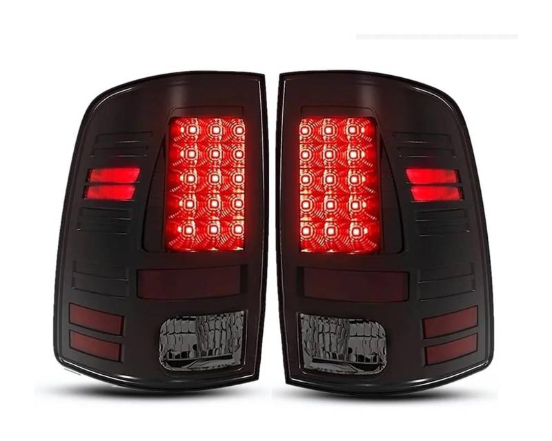 NIKISO Auto Rückspiegel Anzeige Lampe Für Dodge Für Ram 1500 2500 3500 2009-2018 Pickup Lkw Bremse Parkplatz Rücklicht Montage Auto Lichter Baugruppen(Tail Lights Style 2) von NIKISO