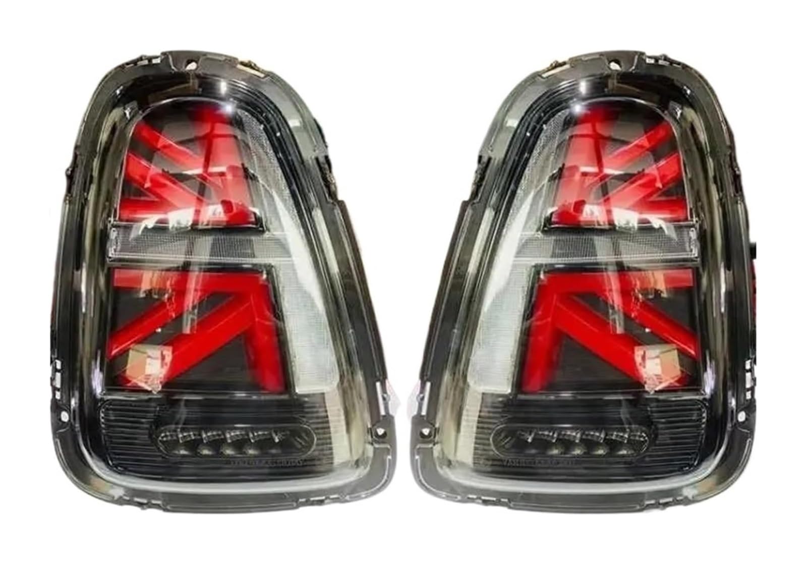 NIKISO Auto Rückspiegel Anzeige Lampe Für M&ini Für R56 Für R57 Für R58 Für R59 Lauf Blinker Bremse Reverse Auto Rückleuchten Hinten Schwanz Licht Baugruppen(2pcs Red Clear,2007-2010 Year) von NIKISO