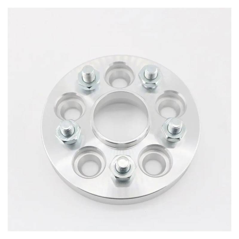 Spurverbreiterungen 2 Stück 20/25mm Auto Felgen Zubehör Spurverbreiterungen Adapter Aluminium PCD 5x100 Zu 5x114,3 CB 56,1 Zu 67,1 Bolzen 12x1,5 Rad Distanzscheiben(25mm) von NIKKHO