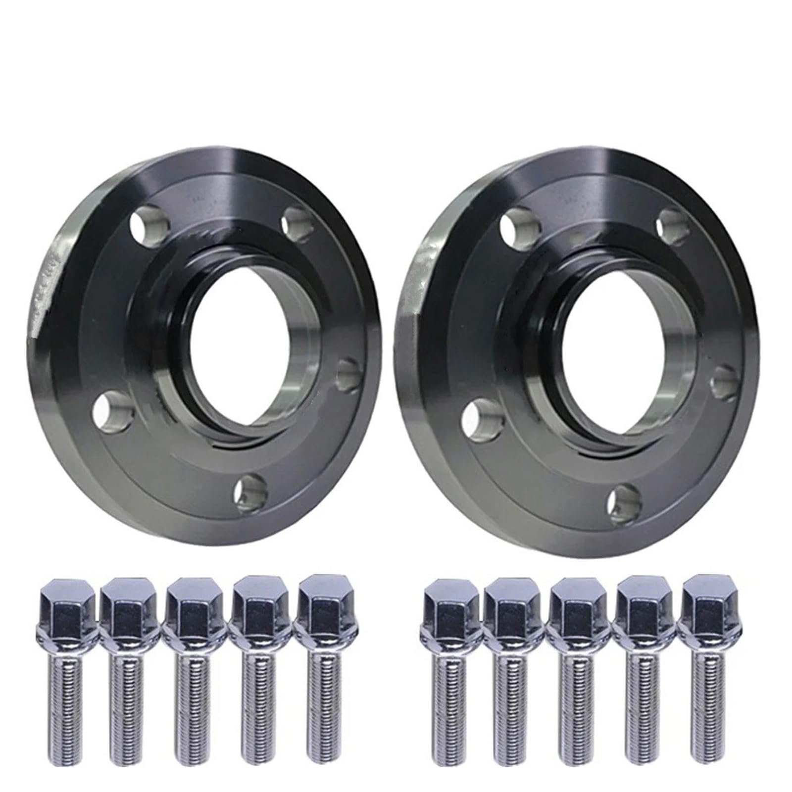 Spurverbreiterungen Für Aluminium Legierung Spurverbreiterungen 2 Stück 5x112 CB 66,6mm Felgen Adapter Geschmiedet Rad Distanzscheiben(Adapter 15mm-BK) von NIKKHO