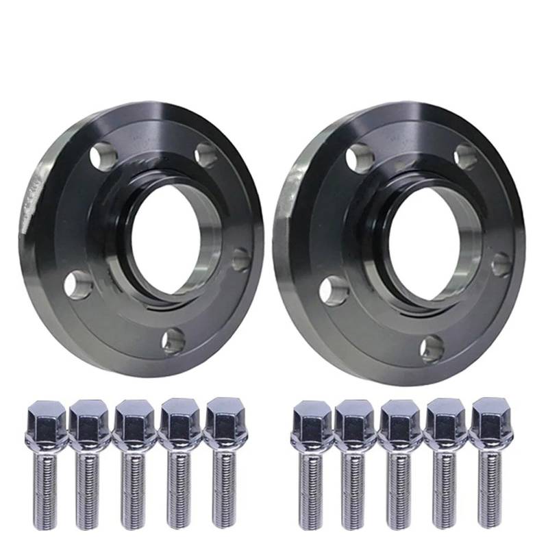 Spurverbreiterungen Für Aluminium Legierung Spurverbreiterungen 2 Stück 5x112 CB 66,6mm Felgen Adapter Geschmiedet Rad Distanzscheiben(Adapter 20mm-BK) von NIKKHO