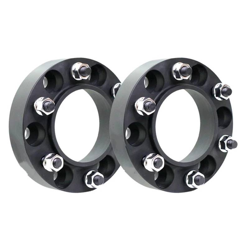 Spurverbreiterungen Für Great Für Wall Für GWM Für KING Für POER 6 Löcher 30/35/38mm Aluminium Auto Rad Spacer Adapter 2 Stück Rad Distanzscheiben(Black 38mm) von NIKKHO